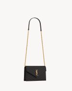 YSL CASSANDRE ENVELOPE CHAIN WALLET IN GRAIN DE POUDRE LEATHER - Image 4